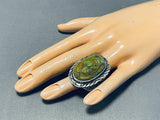 Important Francisco Gomez Vintage Hand Carved Sterling Silver Turquoise Ring-Nativo Arts