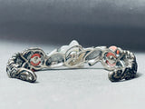 Flowers And Leaves Vintage Southwest Sterling Silver Bracelet-Nativo Arts