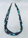 One Of The Best Vintage Navajo Turquoise Heishi Sterling Silver Necklace-Nativo Arts