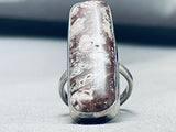 Gigantic Vintage Native American Navajo Wildhorse Agate Sterling Silver Ring-Nativo Arts