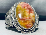 Carmel Apple Vintage Native American Navajo Sterling Silver Coiled Wood Bracelet-Nativo Arts