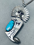 Nelson Morton Magnificent Pilot Mountain Turquoise Sterling Silver Necklace-Nativo Arts