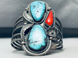 One Of Best Ever Vintage Native American Navajo Blue Diamond Turquoise Sterling Silver Bracelet-Nativo Arts