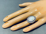 Stunning Vintage Native American Navajo Synth Opal Sterling Silver Ring-Nativo Arts