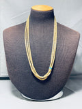 One Of Best Vintage Santo Domingo Serpentine Turquoise Sterling Silver Necklace-Nativo Arts