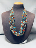 Colorful Native American Navajo Turquoise Coral Lapis Sterling Silver Necklace-Nativo Arts