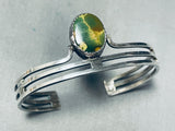 Rare Chee Vintage Native American Navajo Rare Damale Turquoise Sterling Silver Bracelet-Nativo Arts