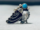 Swirls Of Love Vintage Native American Navajo Turquoise Sterling Silver Ring Old-Nativo Arts
