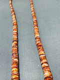 Vibrant Vintage Native American Navajo Orange Spiny Sterling Silver Necklace-Nativo Arts