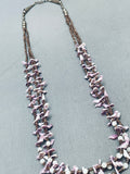 Purple Bird Fetish Vintage Santo Domingo Heishi Sterling Silver Necklace-Nativo Arts