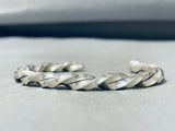 Glorious Native American Navajo Sterling Silver Twist Thick Bracelet-Nativo Arts