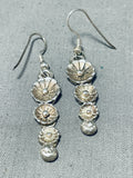 Sparkling Vintage Native American Navajo Sterling Silver Flower Earrings-Nativo Arts