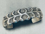 Waves Of Water Vintage Native American Navajo Thick Sterling Silver Bracelet Cuff-Nativo Arts