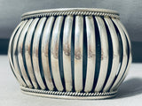 Native American Navajo Basket Protruding Native American Navajo Sterling Silver Bracelet Cuff-Nativo Arts