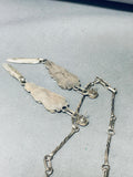 One Of The Best Vintage Native American Zuni Turquoise Inlay Kachina Sterling Silver Necklace-Nativo Arts