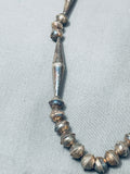 Striking Vintage Native American Navajo Handmade Sterling Silver Necklace