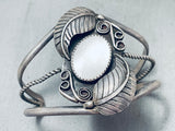 Striking Vintage Native American Navajo Swirl Mother Of Pearl Sterling Silver Bracelet-Nativo Arts