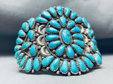 One Of The Best Vintage Navajo Turquoise Cluster Sterling Silver Bracelet-Nativo Arts
