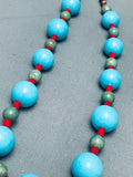 Huge Balls Of Turquoise Unique Santo Domingo Sterling Silver Necklace-Nativo Arts