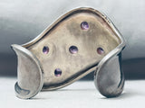 Huge Vintage Southwest Amethyst Sterling Silver Bracelet-Nativo Arts