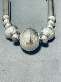 Rare Longer Vintage Native American Navajo Sterling Silver Tube Necklace-Nativo Arts