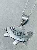 Intriguing Vintage Native American Navajo Sterling Silver Turtle Necklace-Nativo Arts