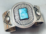 Keoni Famly Vintage Native American Navajo Turquoise Sterling Silver Concho Bracelet
