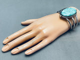 Mind Blowing Carico Lake Turquoise Vintage Native American Navajo Sterling Silver Bracelet-Nativo Arts
