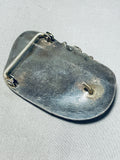 One Of The Best Vintage Native American Navajo Morenci Turquoise Sterling Silver Buckle Old-Nativo Arts