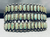 Early 1900's Opulent Vintage Native American Navajo Green Turquoise Sterling Silver Bracelet-Nativo Arts