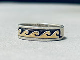 Exceptional Vintage Native American Navajo Sterling Silver And Gold Band Ring-Nativo Arts