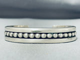 Important Thick Jimmie King Jr Vintage Native American Navajo Sterling Silver Bracelet-Nativo Arts