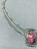 Famous Native American Navajo Family Vintage Native American Navajo Purple Shell Sterling Silver Necklace-Nativo Arts