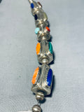 One Of The Finest Vintage Native American Navajo Turquoise Shell Sterling Silver Necklace-Nativo Arts