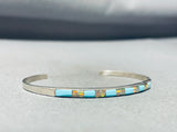 Very Intricate Vintage Native American Zuni Turquoise Opal Sterling Silver Inlay Bracelet-Nativo Arts