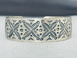 Stampwork Master Gary Reeves Vintage Native American Navajo Sterling Silver Bracelet-Nativo Arts