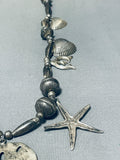 Native American Rare Longer 30 Inch Seashell Vintage Navajo Sterling Silver Necklace-Nativo Arts