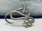 Slithering Snake Vintage Sterling Silver Coiled Up Bracelet Cuff-Nativo Arts