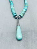 Very Unique Teardrop Turquoise Vintage Native American Navajo Heishi Necklace Old-Nativo Arts
