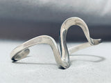 Mike Kirk Vintage Native American Navajo Sterling Silver Waving Bracelet Cuff