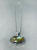 Breathtaking Native American Navajo Carico Lake Turquoise Sterling Silver Signed Necklace-Nativo Arts