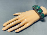Oine Of The Finest Vitnage Native American Navajo Candelaria Turquoise Sterling Silver Bracelet