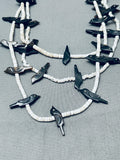 Rare Blackbird Vintage Santo Domingo White Heishi Sterling Silver Necklace Old-Nativo Arts