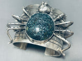 185 Gram Spider Native American Navajo Turquoise Sterling Silver Bracelet-Nativo Arts