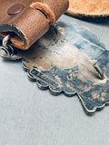 One Of The Finest Vintage Native American Zuni Turquoise Inlay Sterling Silver Buckle Belt-Nativo Arts
