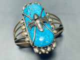 Eye Of Turquoise Vintage Native American Navajo Sterling Silver Bracelet-Nativo Arts