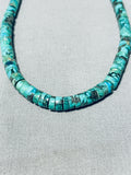Native American Traditional Vintage Santo Domingo Royston Turquoise Sterling Silver Necklace-Nativo Arts