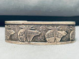 Astounding Vintage Santo Domingo Sterling Silver Signed Bracelet-Nativo Arts