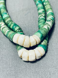 Early 1900's Vintage Santo Domingo Cerrillos Turquoise Heishi Necklace-Nativo Arts