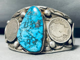 Norman Cambridge Godber Turquoise Vintage Native American Navajo Sterling Bracelet-Nativo Arts